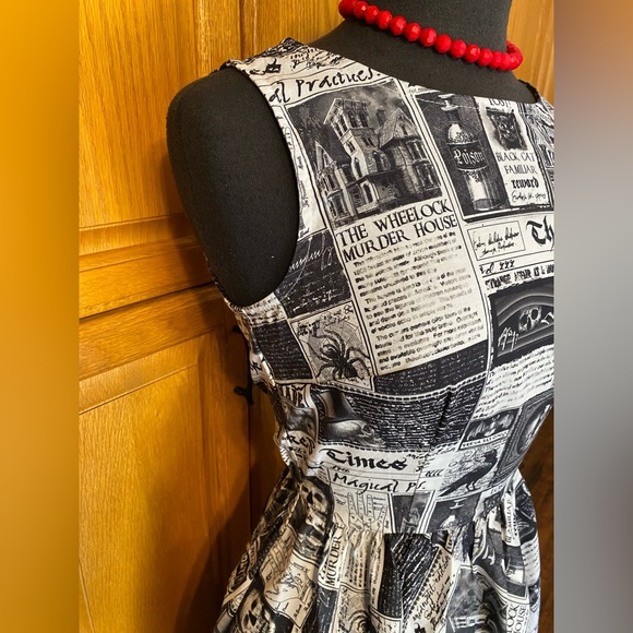 SPOOKY HAUNTED MACABRE DARK SWING PINUP HALLOWEEN RETRO DRESS - Picture 6 of 8